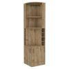 18" Brown Corner Bar Cabinet With Eleven Shelves