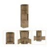18" Brown Corner Bar Cabinet With Eleven Shelves