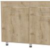47" Brown Console Accent Cabinet With Three Shelves And One Drawer