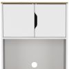 25.59" X 15.75" X 67.17" Light Oak / White Particle board Brussel Microwave Pantry Cabinet