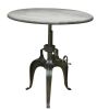 36" Gray And Silver Solid Wood And Iron Adjustable Height Dining Table
