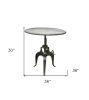 36" Gray And Silver Solid Wood And Iron Adjustable Height Dining Table