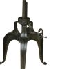 36" Gray And Silver Solid Wood And Iron Adjustable Height Dining Table