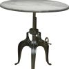 36" Gray And Silver Solid Wood And Iron Adjustable Height Dining Table