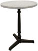 24" Gray And Black Stone And Iron Round Dining Table