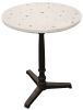 24" Ivory And Black Stone And Iron Round Bistro Dining Table