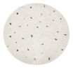 24" Ivory And Black Stone And Iron Round Bistro Dining Table