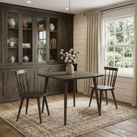 36" Brown Square Solid Wood Dining Table