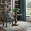 36" Brown Rounded Solid Wood Pedestal Base Dining Table