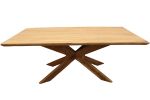 79" Natural Solid Wood Pedestal Base Dining Table