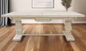 90" Light Brown Rectangular Solid Wood Butterfly Leaf Dining Table