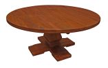 70" Brown Rounded Solid Wood Dining Table