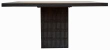 60" Antique Brown Square Solid Wood Dining Table