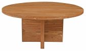70" Natural Rounded Solid Wood Dining Table