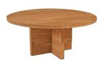 70" Natural Rounded Solid Wood Dining Table