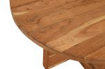 70" Natural Rounded Solid Wood Dining Table