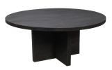 70" Dark Gray Rounded Solid Wood Dining Table