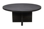70" Dark Gray Rounded Solid Wood Dining Table