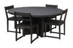 70" Dark Gray Rounded Solid Wood Dining Table