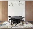70" Dark Gray Rounded Solid Wood Dining Table
