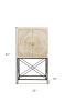 33" Distressed White Solid Wood Two Door Floral Carved Wine Cabinet
