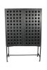 48" Dark Gray Solid Wood and Metal Holey Two Door Accent Chest