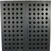 48" Dark Gray Solid Wood and Metal Holey Two Door Accent Chest