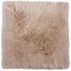 Set Of Two 17" X 17" Taupe Wool Solid Color Chair Pads
