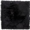 Set Of Two 17" X 17" Black Wool Chair Pads