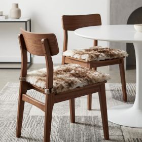 Set Of Two 17" X 17" Gradient Chocolate Wool Chair Pads