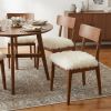 Set Of Four 17" X 17" Natural Wool Solid Color Chair Pads