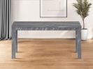 35" Gray Solid Wood Dining Table