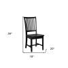 Black Wood Slat Back Dining Side Chair