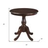 30" Espresso Rounded Solid Manufactured Wood And Solid Wood Pedestal Base Dining Table