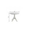 36" White Rounded Solid Manufactured Wood And Solid Wood Pedestal Base Dining Table