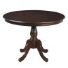 42" Espresso Rounded Solid Manufactured Wood Pedestal Base Dining Table