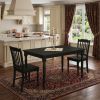 48" Black Solid Wood Dining Table