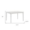 48" White Solid Wood Dining Table