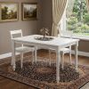 48" White Solid Wood Dining Table