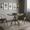 Adjustable Height Antiqued Nickel Three Leg Base Round Top Dining Table