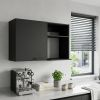 39" Black Accent Cabinet With Two Shelves