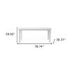 79" White Solid Wood Dining Table