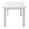 63" White Solid Wood Dining Table