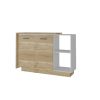 Wood Brown And Natural 59" Kitchen Island Set With Storage