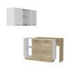 Wood Brown And Natural 59" Kitchen Island Set With Storage