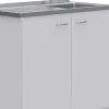White 39" Kitchen Island Set