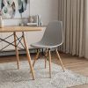 Gray And Natural Heavy Duty Plastic and Wood Dining Side Chair