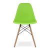 Green And Natural Heavy Duty Plastic And Wood Dining Side Chair