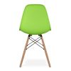 Green And Natural Heavy Duty Plastic And Wood Dining Side Chair