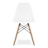 White And Natural Heavy Duty Plastic And Wood Dining Side Chair